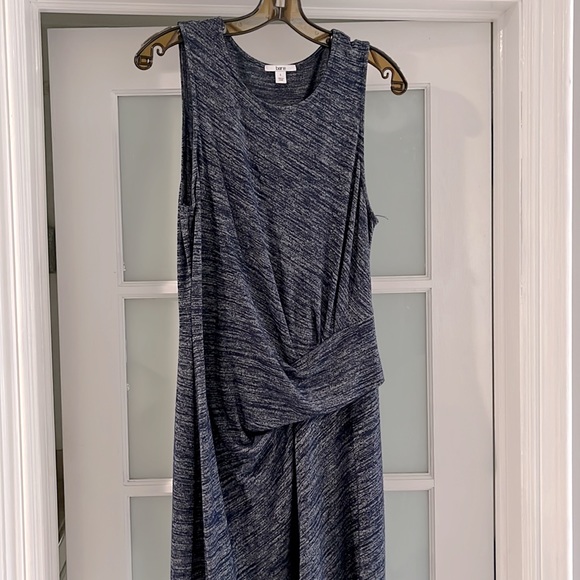 Bar III flattering ruched side midi blue dress size L - Picture 2 of 5